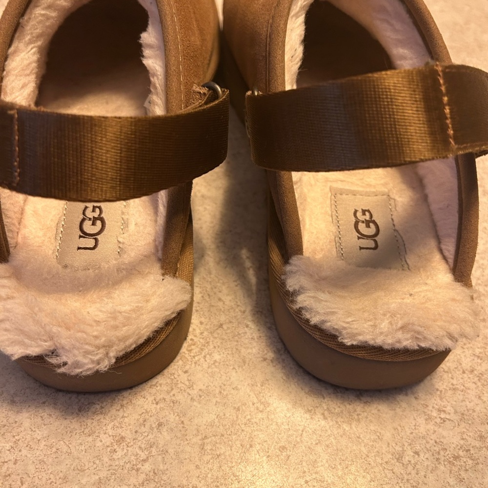 UGG  Tan Slippers with Plush Lining